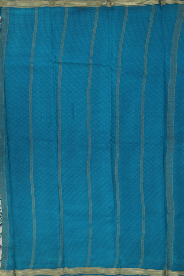 Crepe Saree In Beige With Floral Design