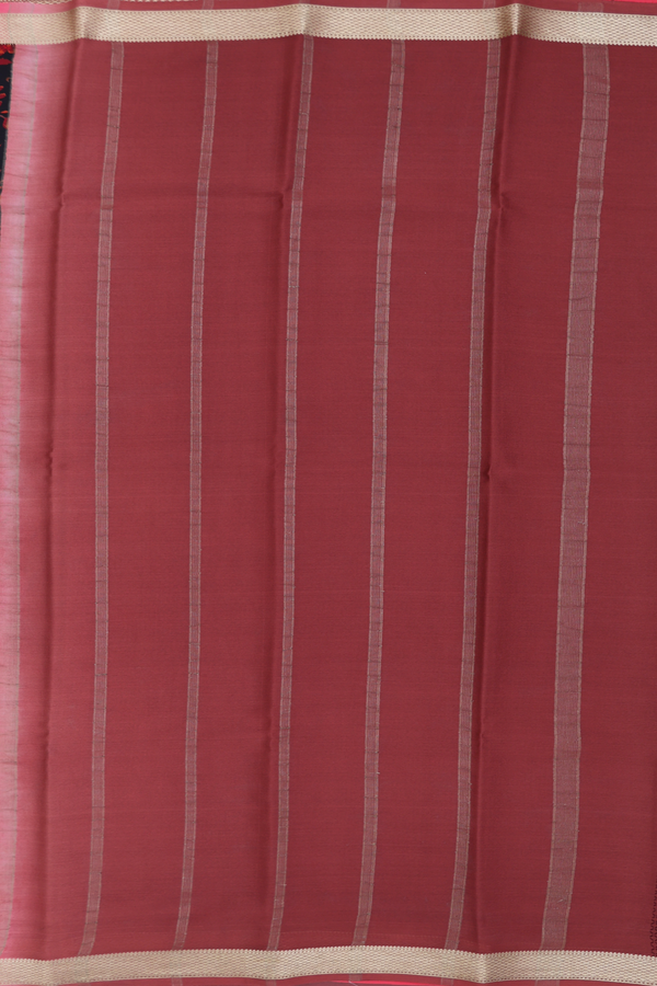 Crepe Saree In Black With Floral Design