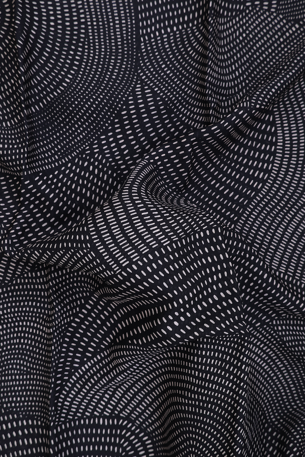 Crepe Saree In Black With Printed Design