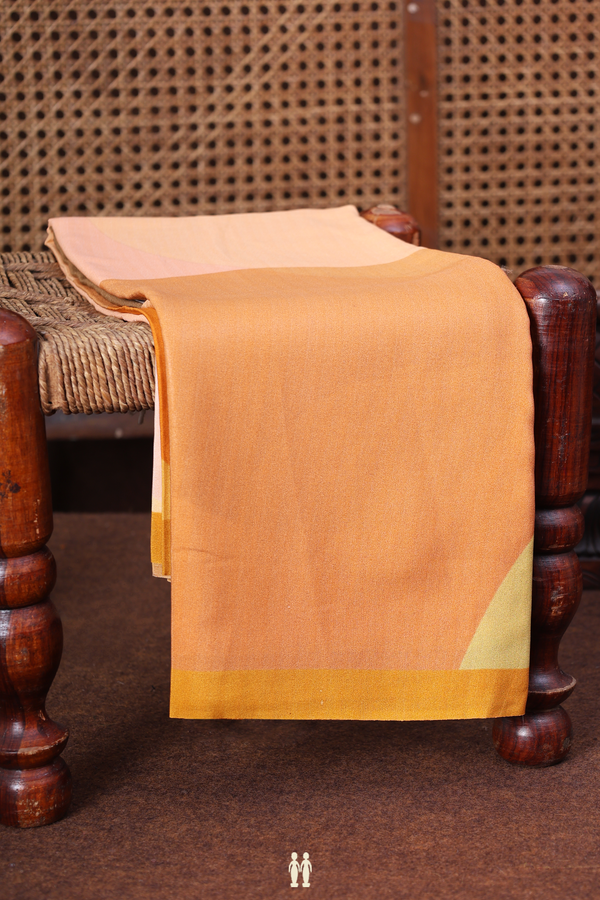 Crepe Saree In Peach Pink With Allover Design