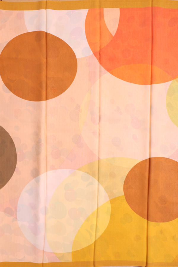 Crepe Saree In Peach Pink With Allover Design