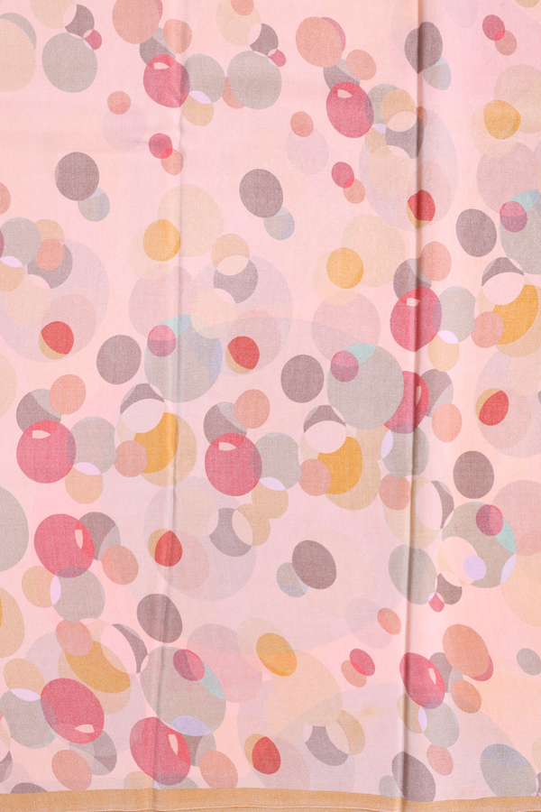 Crepe Saree In Peach Pink With Allover Design