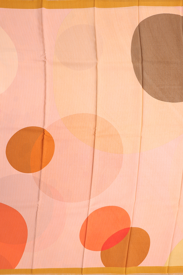 Crepe Saree In Peach Pink With Allover Design