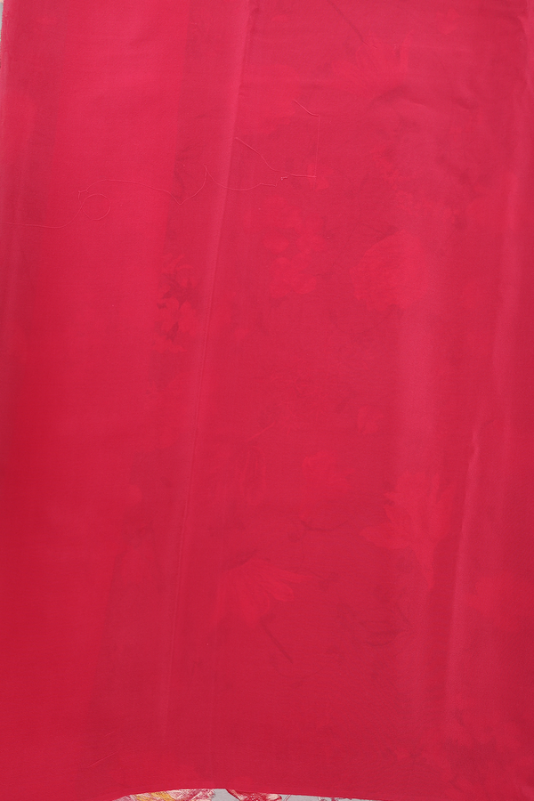 Crepe Saree In Cedar Brown With Floral Printed Design