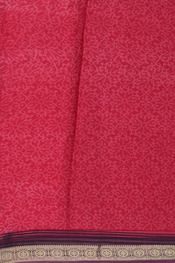 Crepe Saree In Plum Brown With Allover Design