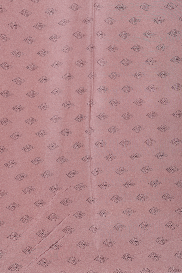 Crepe Saree In Dusty Brown With Printed Buttas