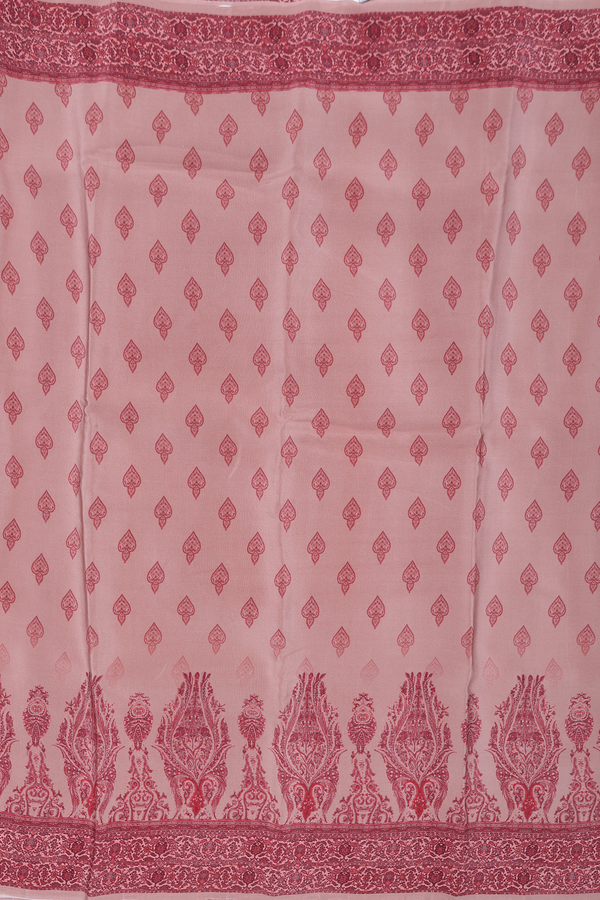 Crepe Saree In Dusty Brown With Printed Buttas