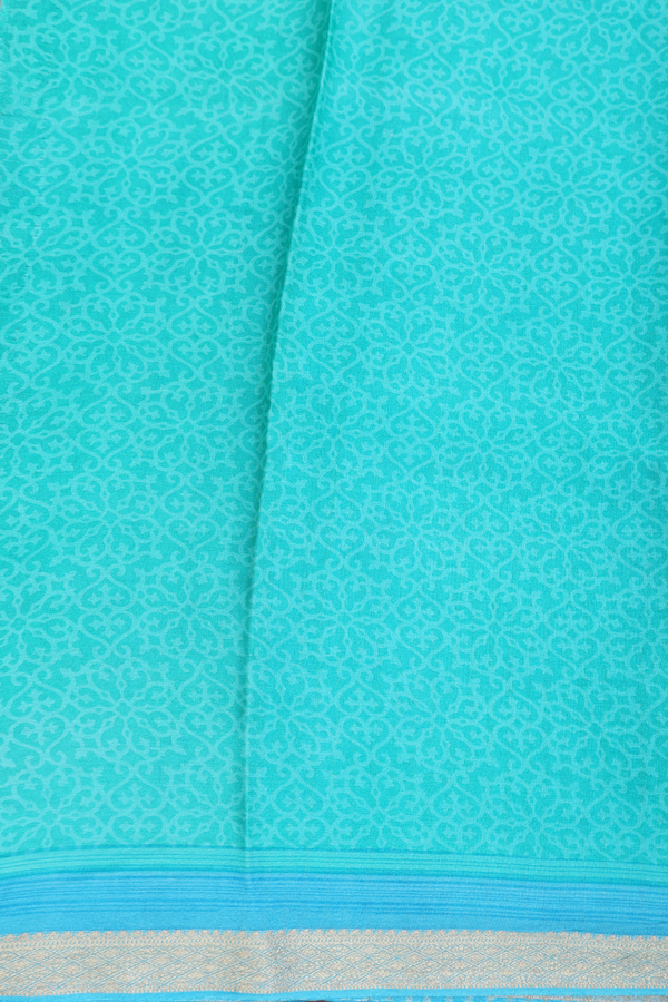 Crepe Saree In Light Grey With Floral Design