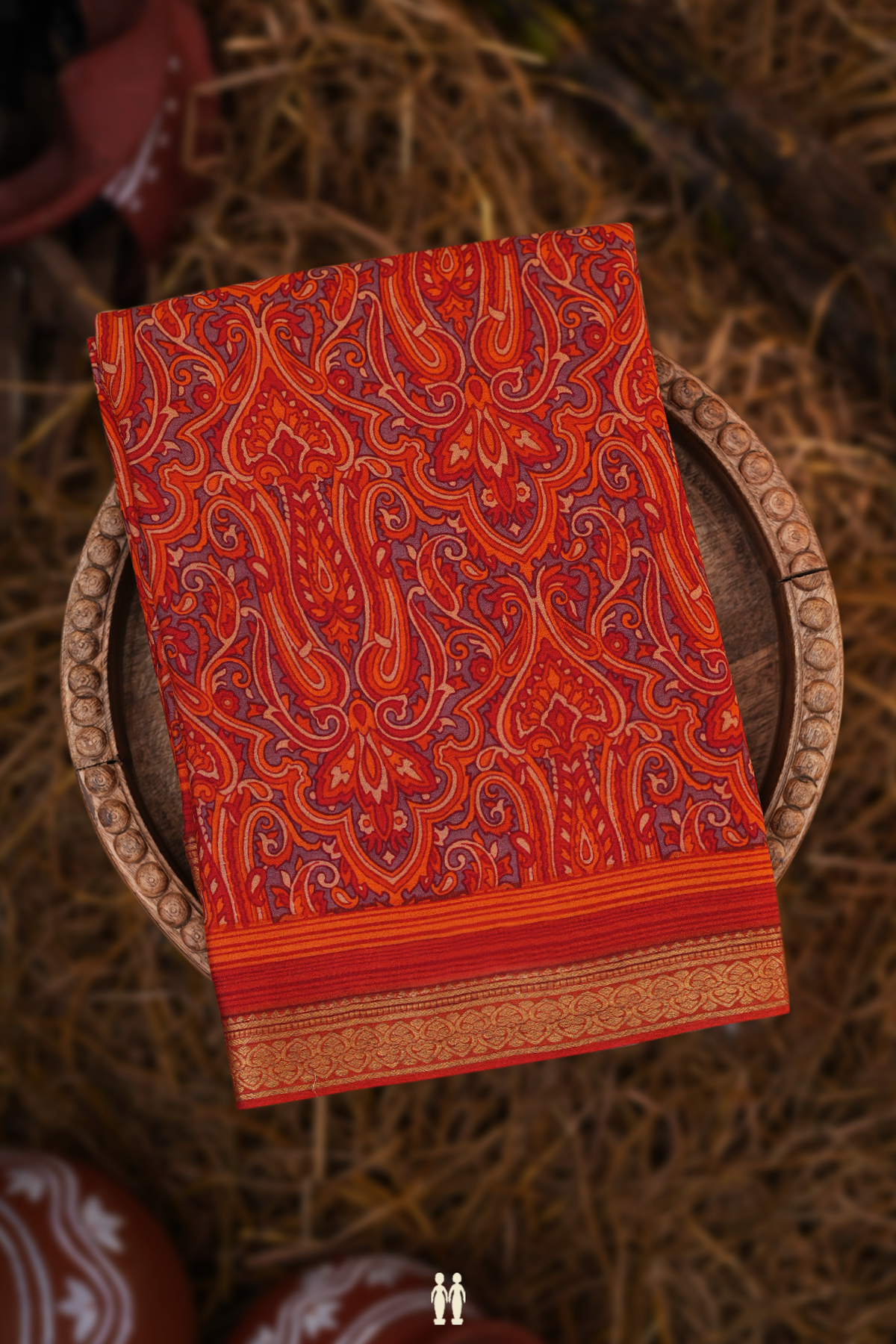 Crepe Saree In Multicolor With Allover Printed Design