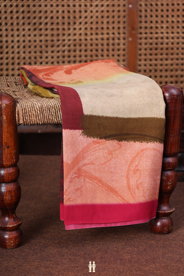 Crepe Saree In Multicolor With Printed Design