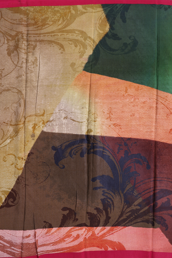 Crepe Saree In Multicolor With Printed Design