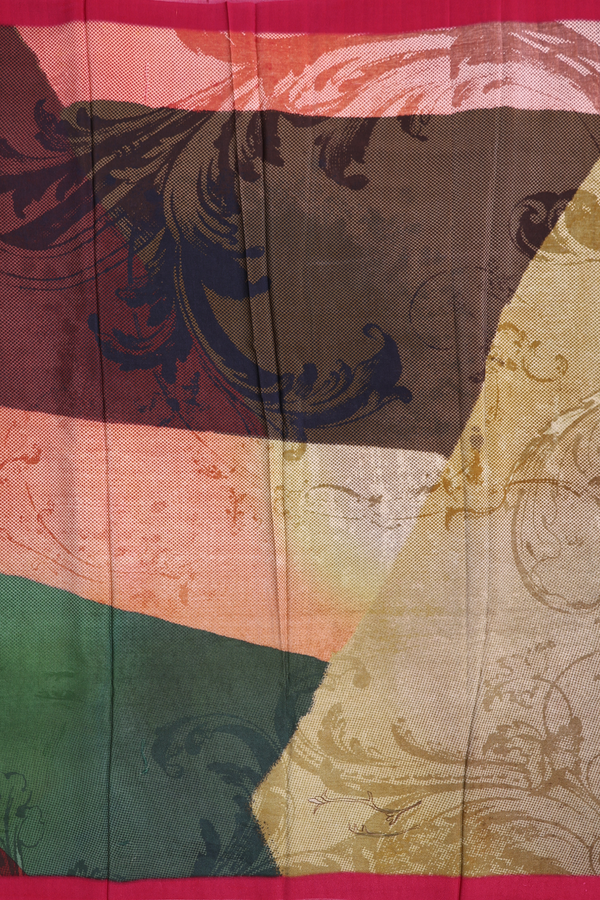 Crepe Saree In Multicolor With Printed Design