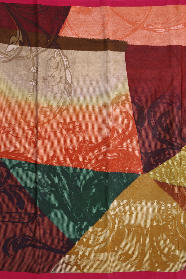 Crepe Saree In Multicolor With Printed Design