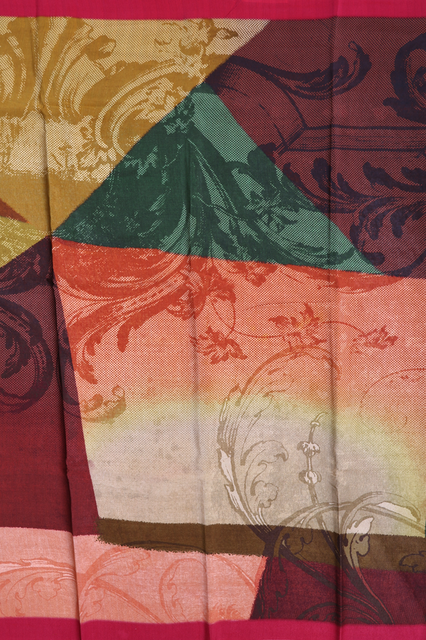 Crepe Saree In Multicolor With Printed Design