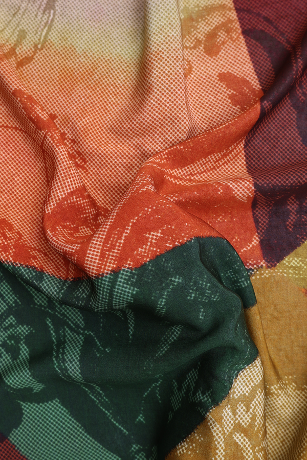 Crepe Saree In Multicolor With Printed Design