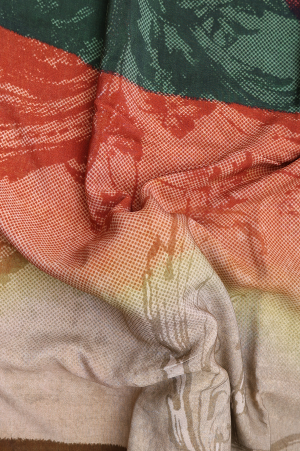 Crepe Saree In Multicolor With Printed Design