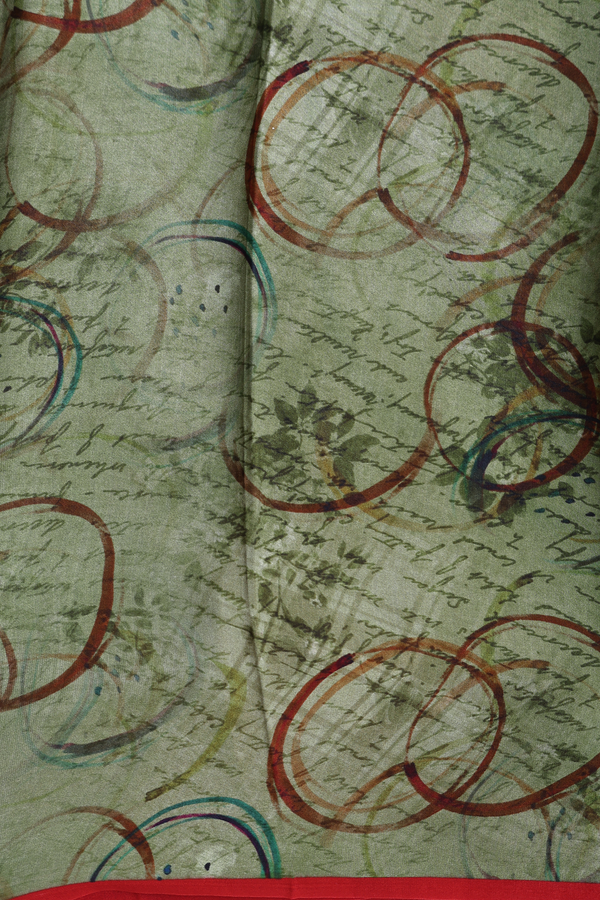 Crepe Saree In Red With Printed Design