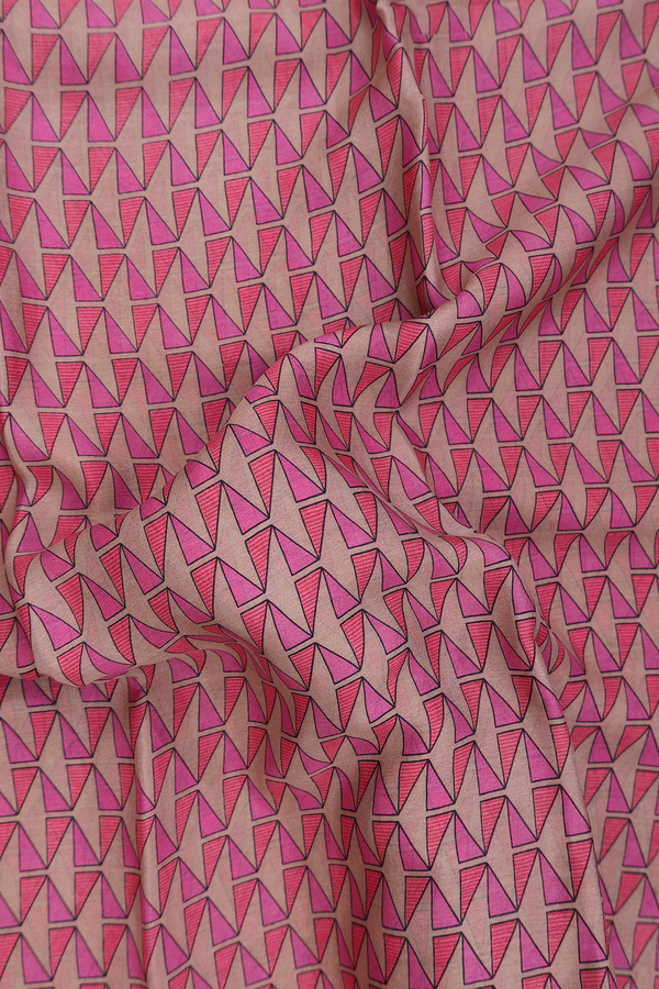 Crepe Saree In Rose Brown With Printed Design