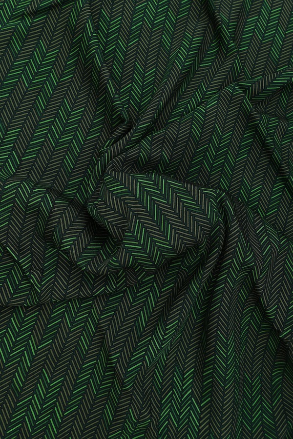 Crepe Saree In Shades Of Green With Printed Design