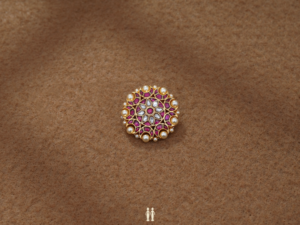 Crystal And Pink Stone Gold Plated Silver Pendant