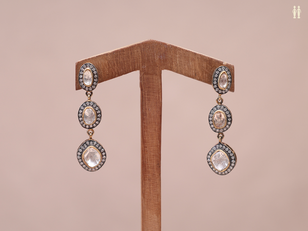 Crystal Stone Pure Silver Earrings