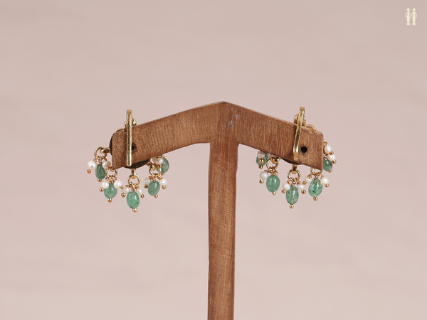 Crystal Stone Gold Plated Pure Silver Hook Earrings