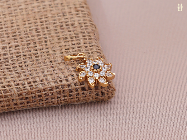Crystal Stone Gold Plated Pure Silver Pendant
