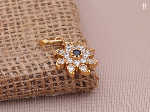 Crystal Stone Gold Plated Pure Silver Pendant