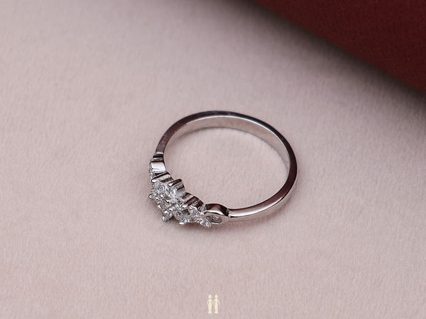 Crystal Stone Pure Silver Ring