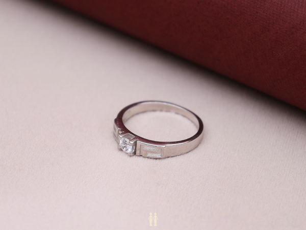 Crystal Stone Pure Silver Ring