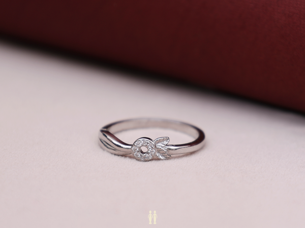 Crystal Stone Pure Silver Ring