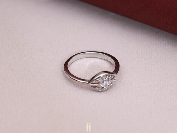 Crystal Stone Pure Silver Ring