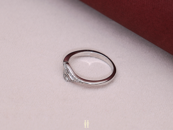 Crystal Stone Pure Silver Ring