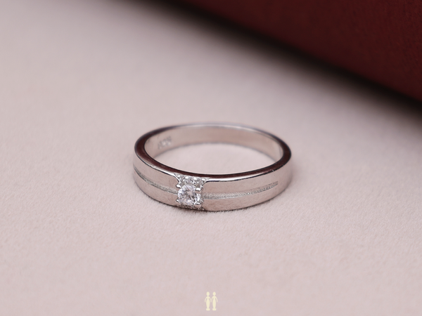 Crystal Stone Pure Silver Ring