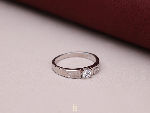 Crystal Stone Pure Silver Ring