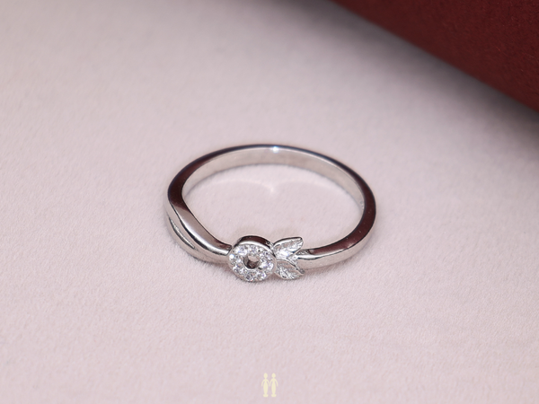 Crystal Stone Pure Silver Ring