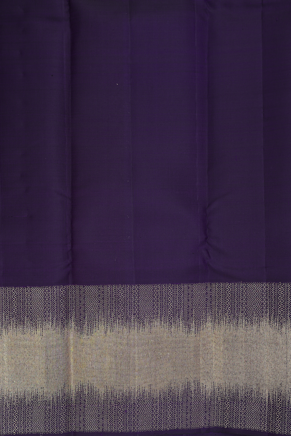 Kanchipuram Silk Saree In Regal Purple With Floral Motifs
