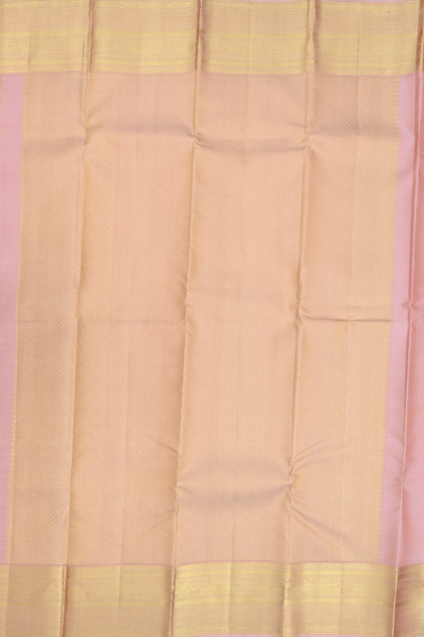 Kanchipuram Silk Saree In Pink With Jacquard Pattern