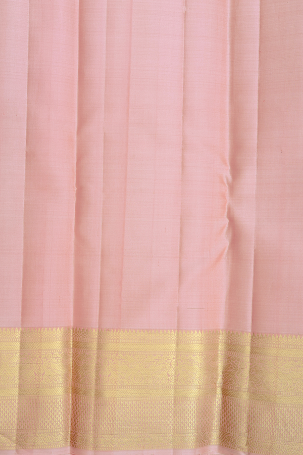 Kanchipuram Silk Saree In Pink With Jacquard Pattern