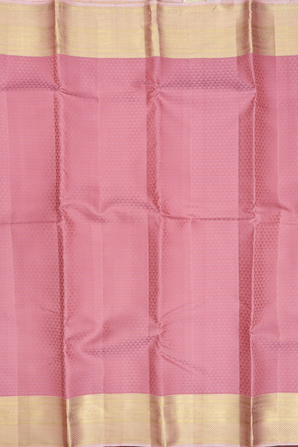 Kanchipuram Silk Saree In Pink With Jacquard Pattern