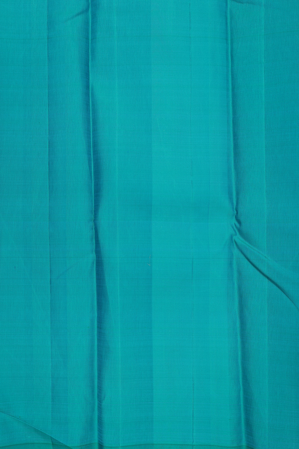 Kanchipuram Silk Saree In Bluish Green With Mandala Design