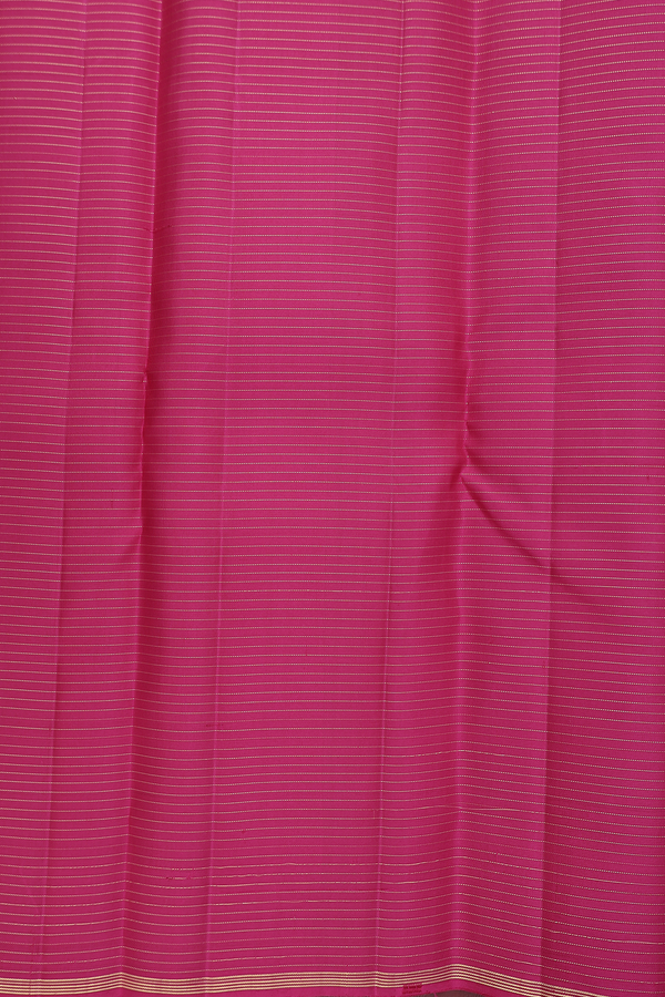 Kanchipuram Silk Saree In Rani Pink With Checks Design