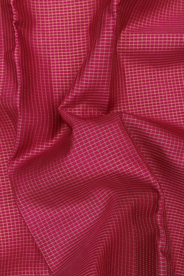 Kanchipuram Silk Saree In Berry Red With Checks Design