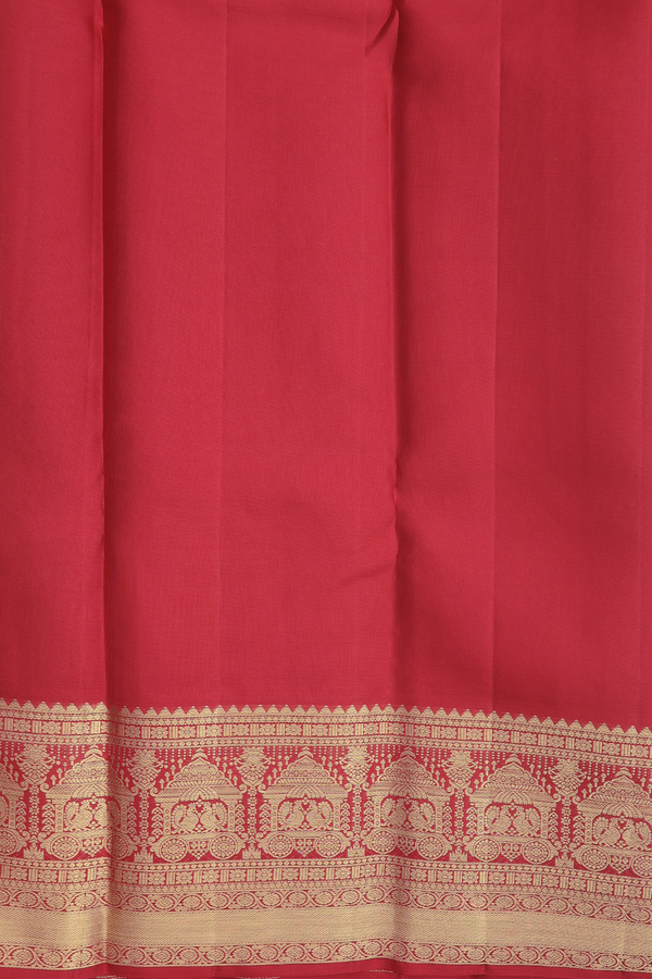 Kanchipuram Silk Saree In Off White With Diamond Design