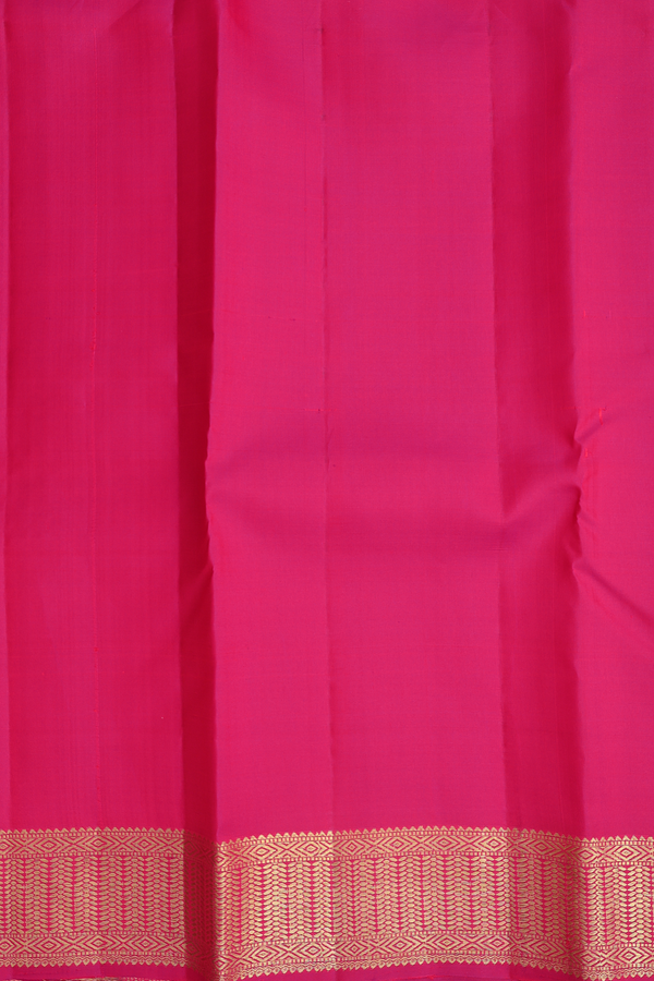 Kanchipuram Silk Saree In Rani Pink With Checks Design