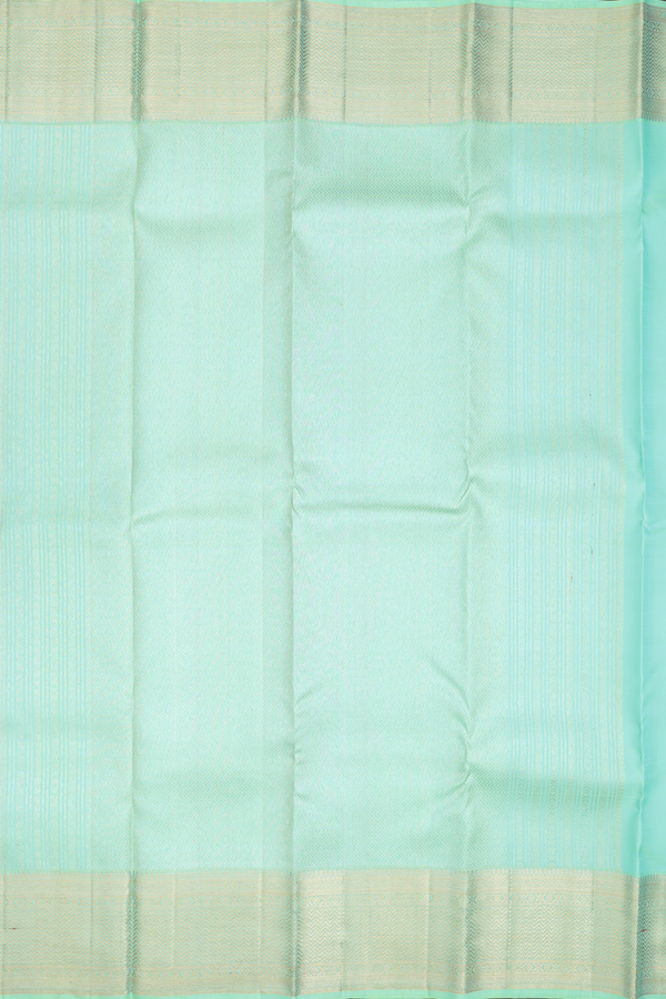 Kanchipuram Silk Saree In Seafoam Green With Brocade Design