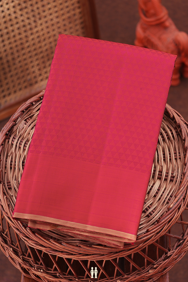 Kanchipuram Silk Saree In Crimson Red With Jacquard Pattern