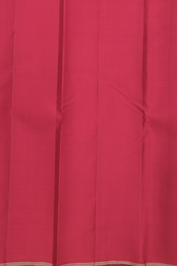 Kanchipuram Silk Saree In Crimson Red With Jacquard Pattern