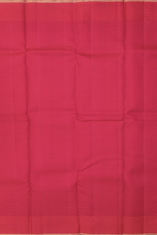 Kanchipuram Silk Saree In Crimson Red With Jacquard Pattern