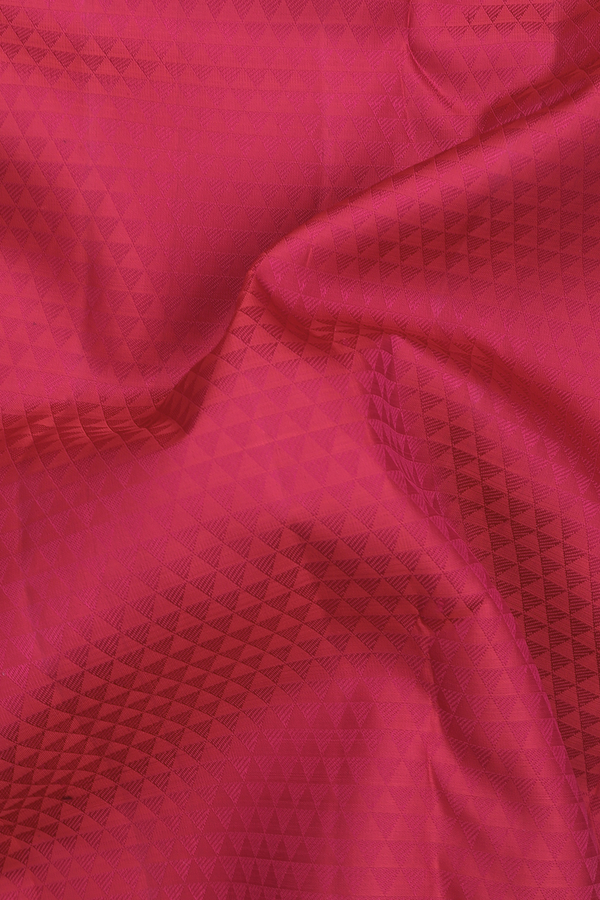 Kanchipuram Silk Saree In Crimson Red With Jacquard Pattern